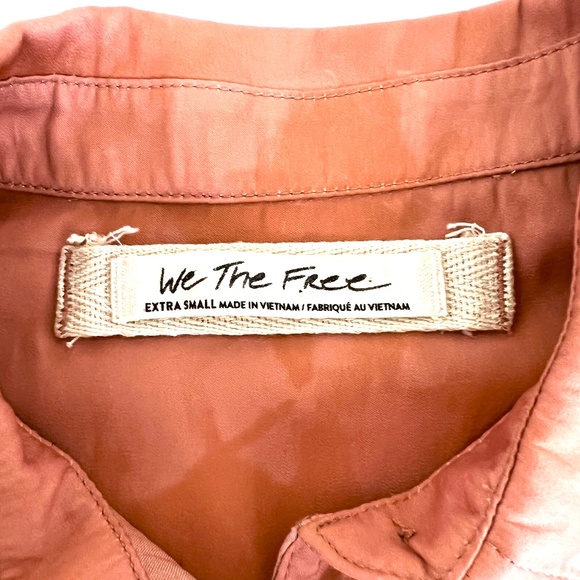 Free People We The Free Peach/Salmon Long Sleeve Button Downs Shirt Size… - Picture 13 of 14